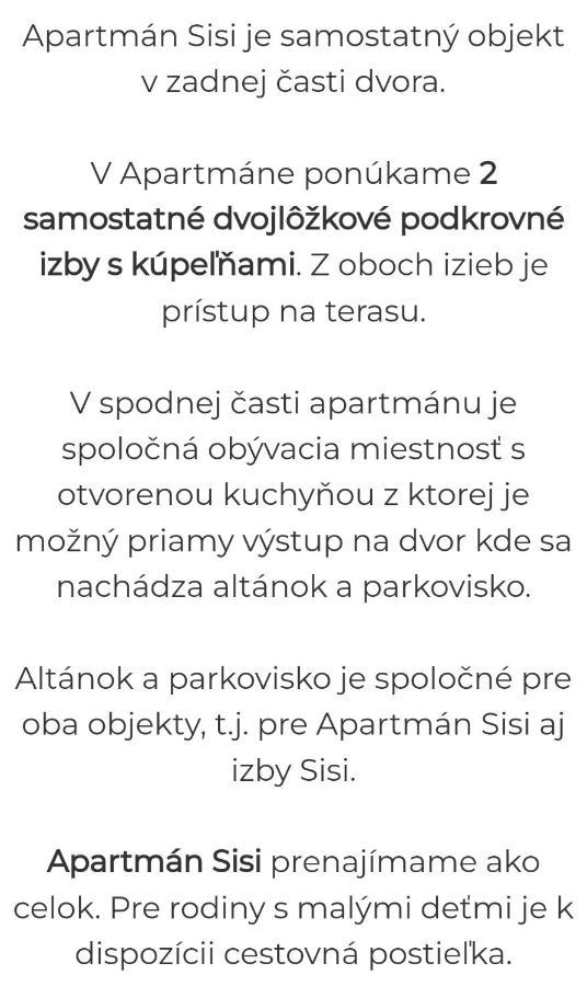 Apartman Sisi Hrabušice Dış mekan fotoğraf